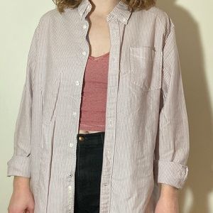 Burgundy striped dress shirt from Racing Green